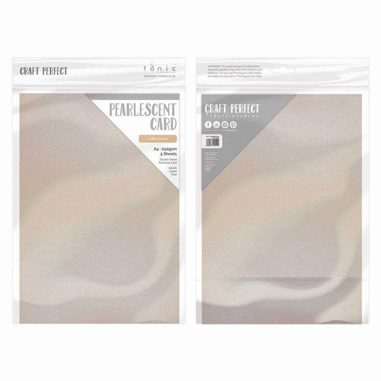 Craft Perfect von Tonic Studios Craft Perfect • Perlglanzkarte A4, 250 g Kaffeecreme, 5 Stück