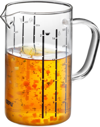 Gefu Meti Messbecher – 500 ml – Borosilikatglas – mit Messanzeige