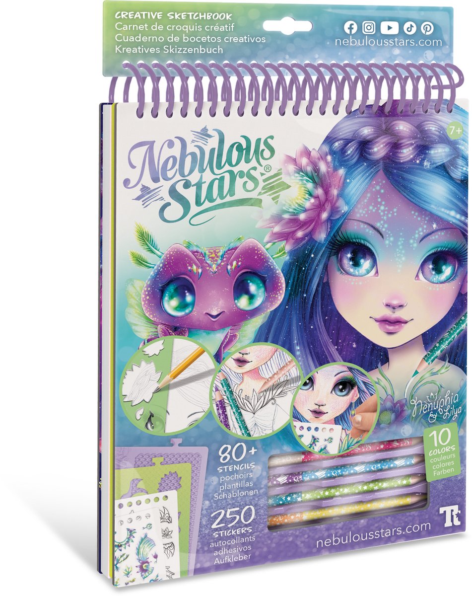 Nebulöse Sterne – kreatives Skizzenbuch – Nenuphia – Zeichnen und Ausmalen
