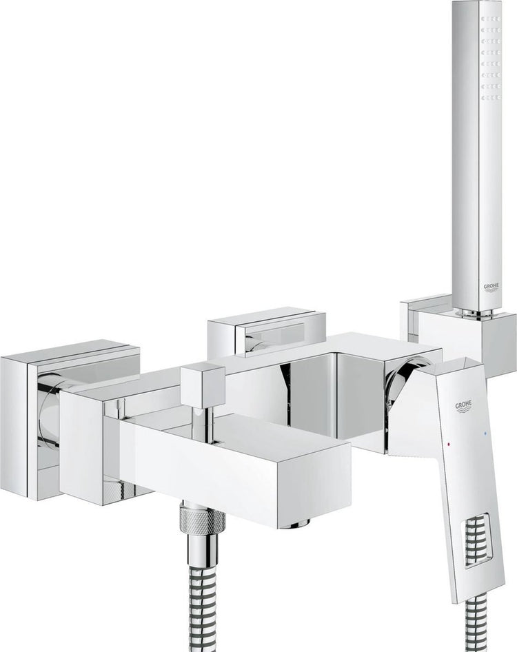 Grohe Eurocube Badewannenarmatur – mit Wannenset – 15 cm – Chrom – 23141000