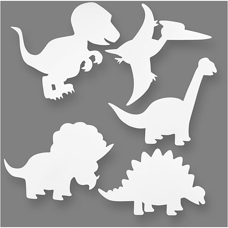 Creativ Company Dinosaurier, H: 15-22 cm, B: 24-25 cm, 230 g, weiß, 16 Stück 1 Box
