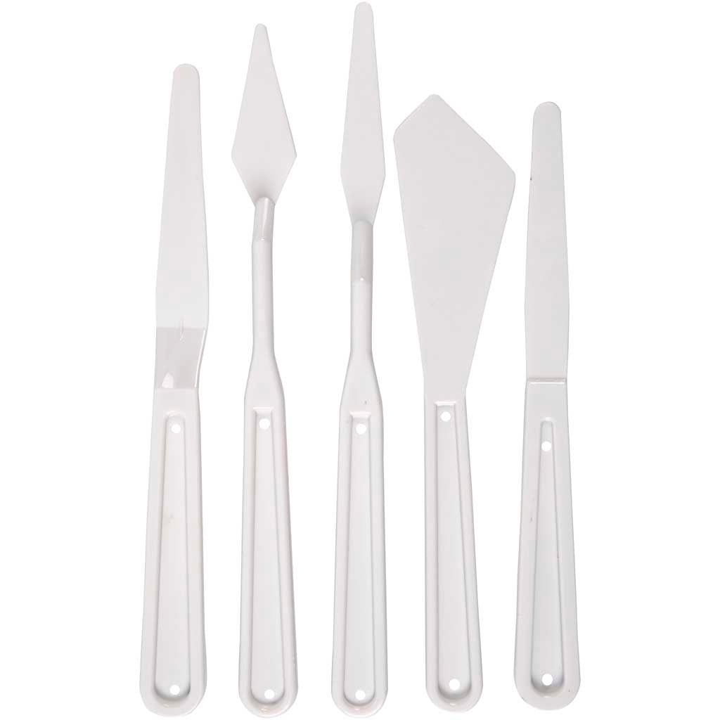 Creativ Company Spachtel, L: 17-20 cm, B: 13-33 mm, weiß, 5 Stück 1 Box