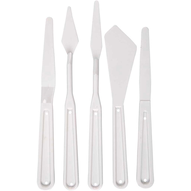 Creativ Company Spachtel, L: 17-20 cm, B: 13-33 mm, weiß, 5 Stück 1 Box