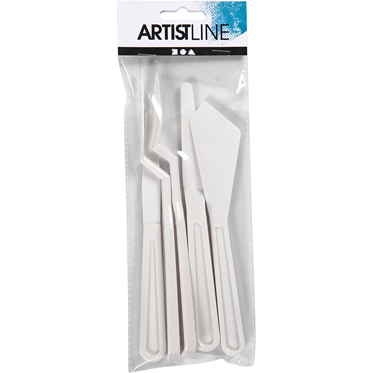 Creativ Company Spachtel, L: 17-20 cm, B: 13-33 mm, weiß, 5 Stück 1 Box