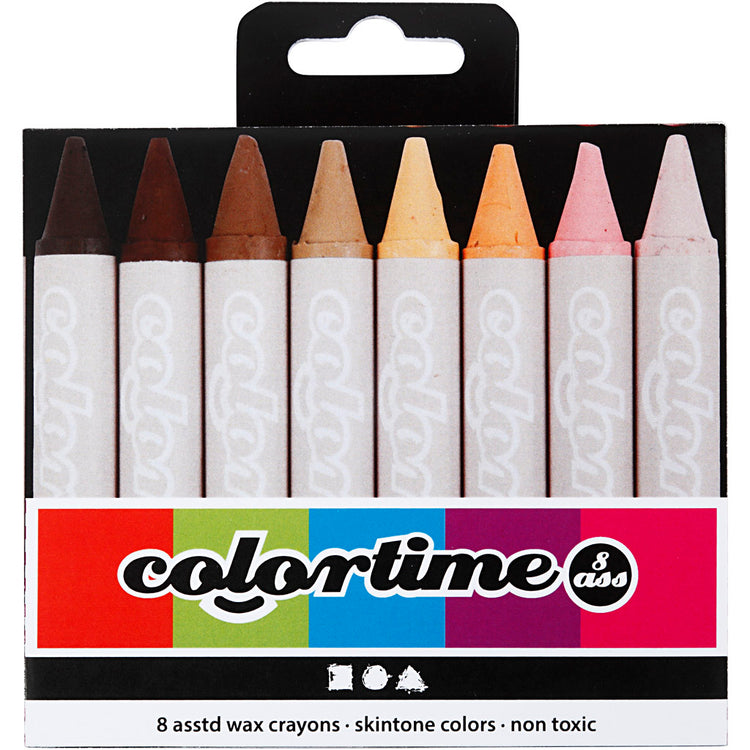 Colortime Waskrijt, L: 10 cm, D 15 mm, Hautfarben, 8 Stück 1 Box