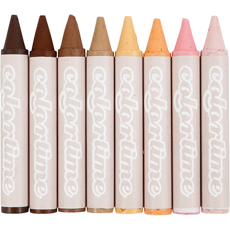 Colortime Waskrijt, L: 10 cm, D 15 mm, Hautfarben, 8 Stück 1 Box