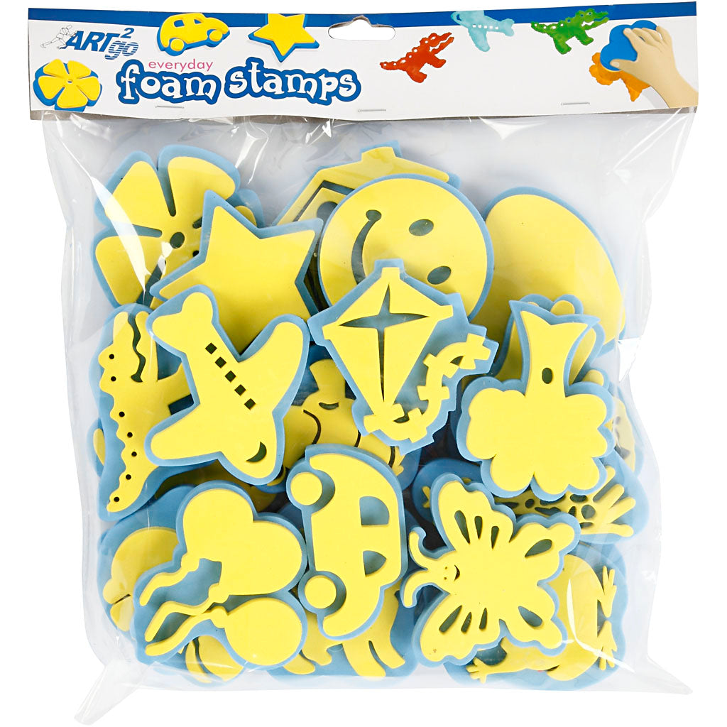 Creativ Company Foam Stamps, H: 6-8 cm, B: 6-8 cm, 24 Stück 1 Box