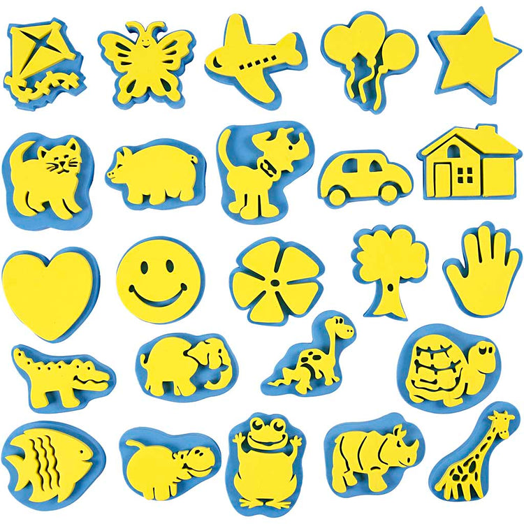 Creativ Company Foam Stamps, H: 6-8 cm, B: 6-8 cm, 24 Stück 1 Box