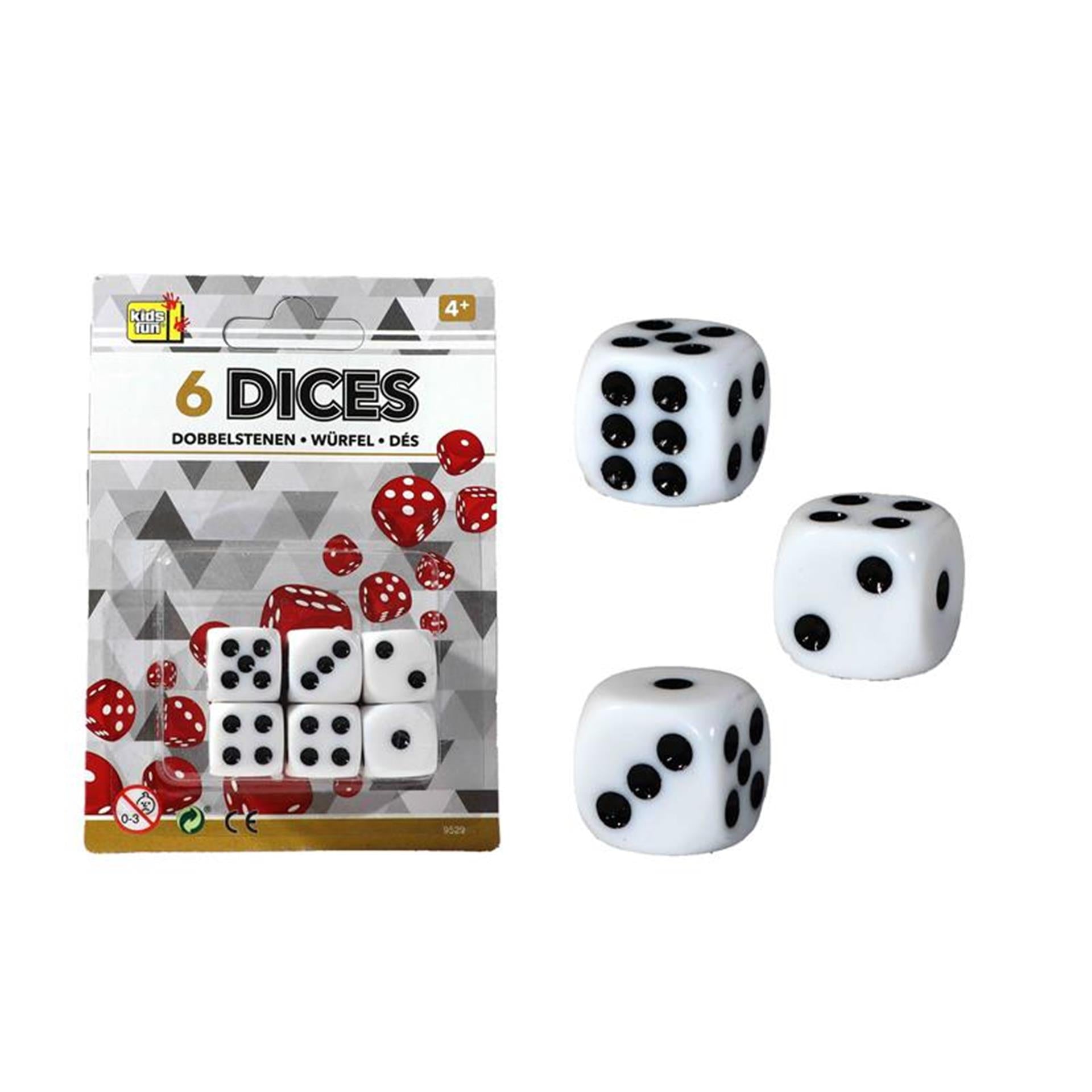 Würfel 6 Stück auf Karte ø1,5cm
