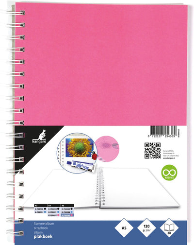 Kangaro-Sammelalbum – A5+ – 120 Gramm – 80 Seiten – Rosa – K-750082