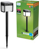 Philips LED Philips Ezra Sockelleuchte – ultraeffiziente LED – Solar-Außenleuchte – helles warmes Licht; 3000k - Schwarz - Bewegungssensor - Solarenergie - Dämmerungssensor - Gartenwegbeleuchtung