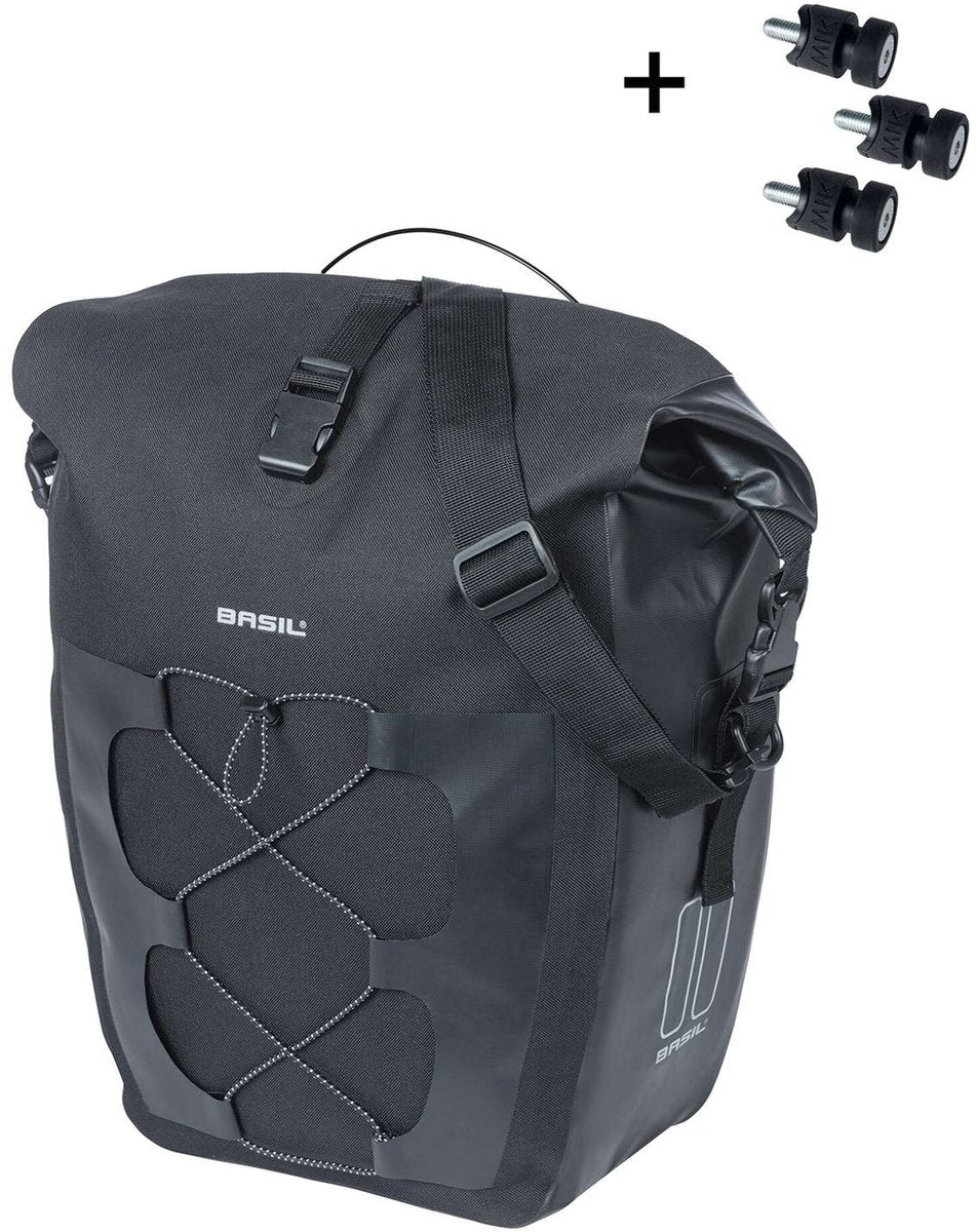 Basilikum Single Fahrradbeutel Navigator wasserdichte Mik 22 Liter 19 x 27 x 41 cm Schwarz