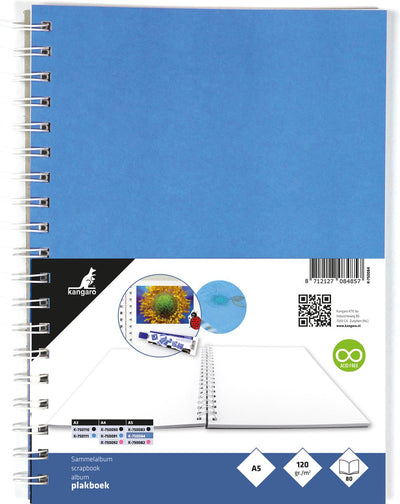 Kangaro-Sammelalbum – A5+ – 120 Gramm – 80 Blatt – Blau – K-750084