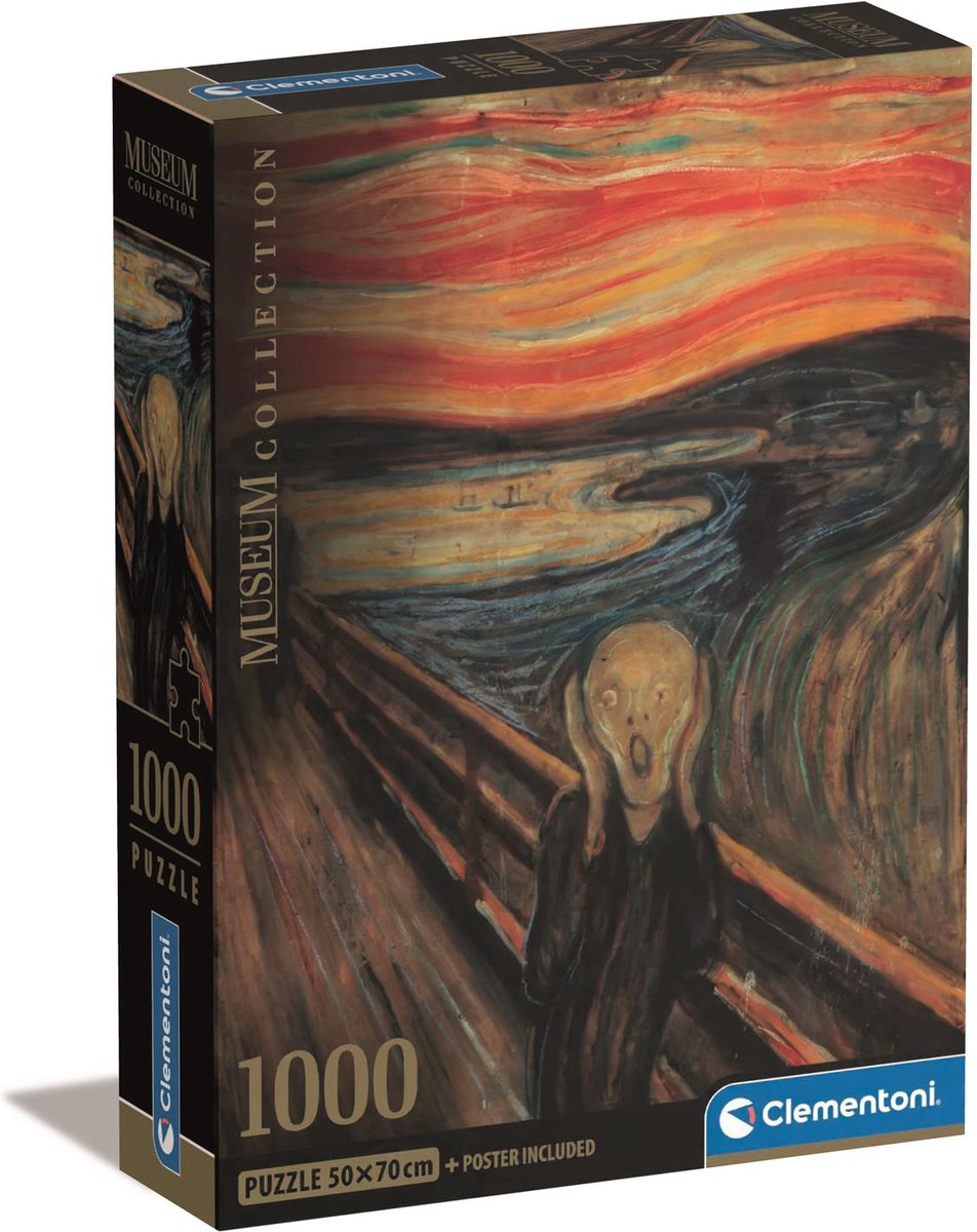 Clementoni - Puzzle - 1000 Teile - The Scream of Munch - Puzzle für Erwachsene und Kinder ab 14 Jahren