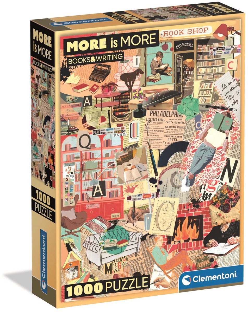 Clementoni – Puzzle – 1000 Teile – Bücher und Schreibkompaktbox – Puzzle für Erwachsene