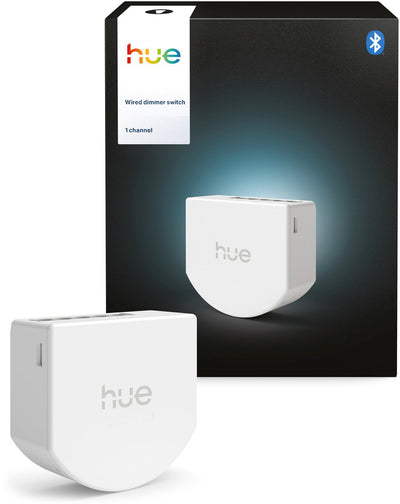 Philips Hue Kabelgebundener Dimmer-Wandschalter – inklusive 1 Modul – ohne Batterien – Neutralleiter erforderlich – macht nicht-intelligente, dimmbare Glühbirnen smart – intelligente Beleuchtung