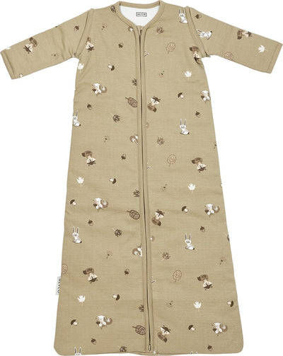 Meyco Baby-Waldtiere-Babyschlafsack mit abzippbaren Ärmeln – Sand – 60 cm – 2,5 Tog