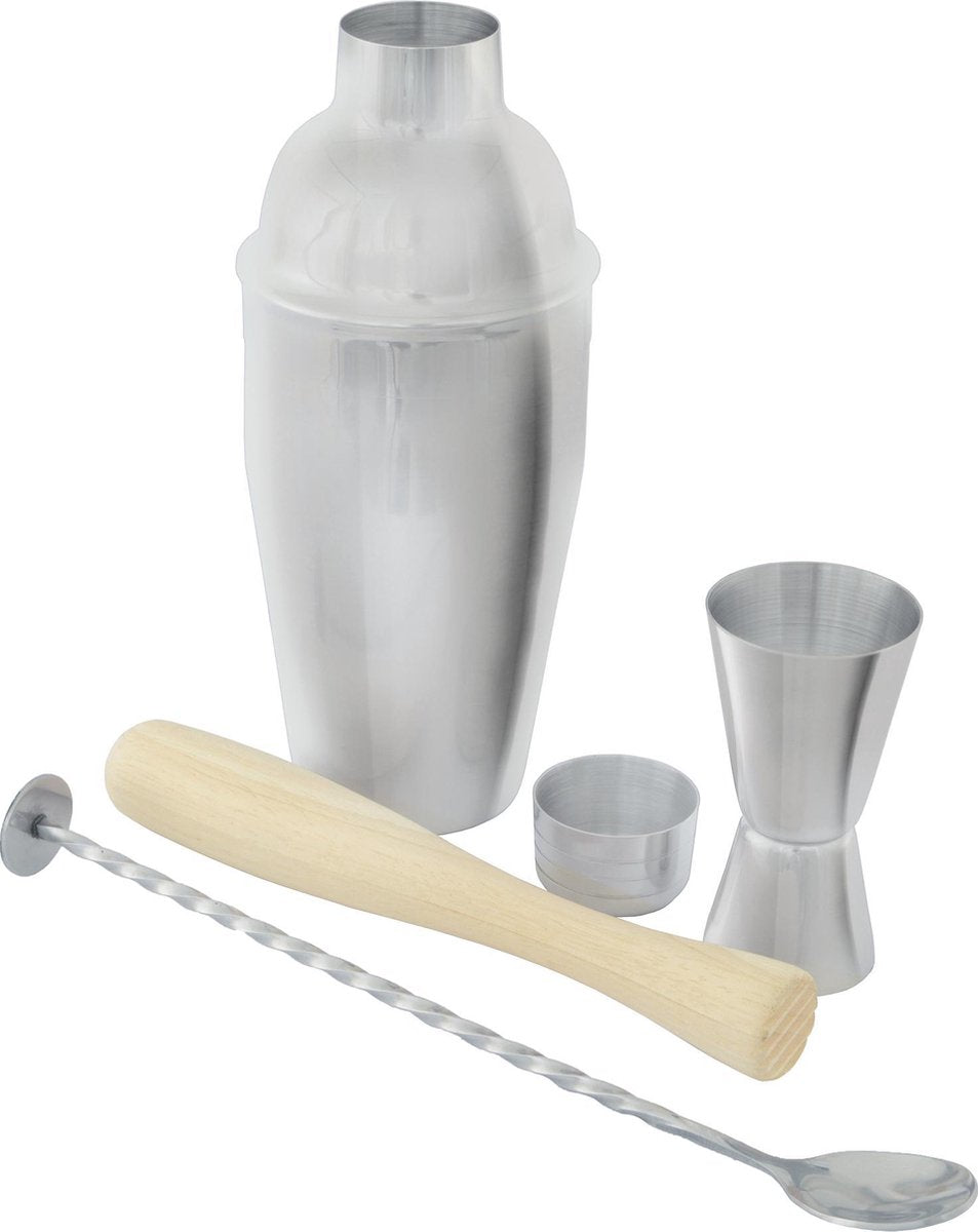 Point-Virgule-Cocktail-Set – 4-teilig – mit Barlöffel, Maß, Stößel, Cobbler-Shaker