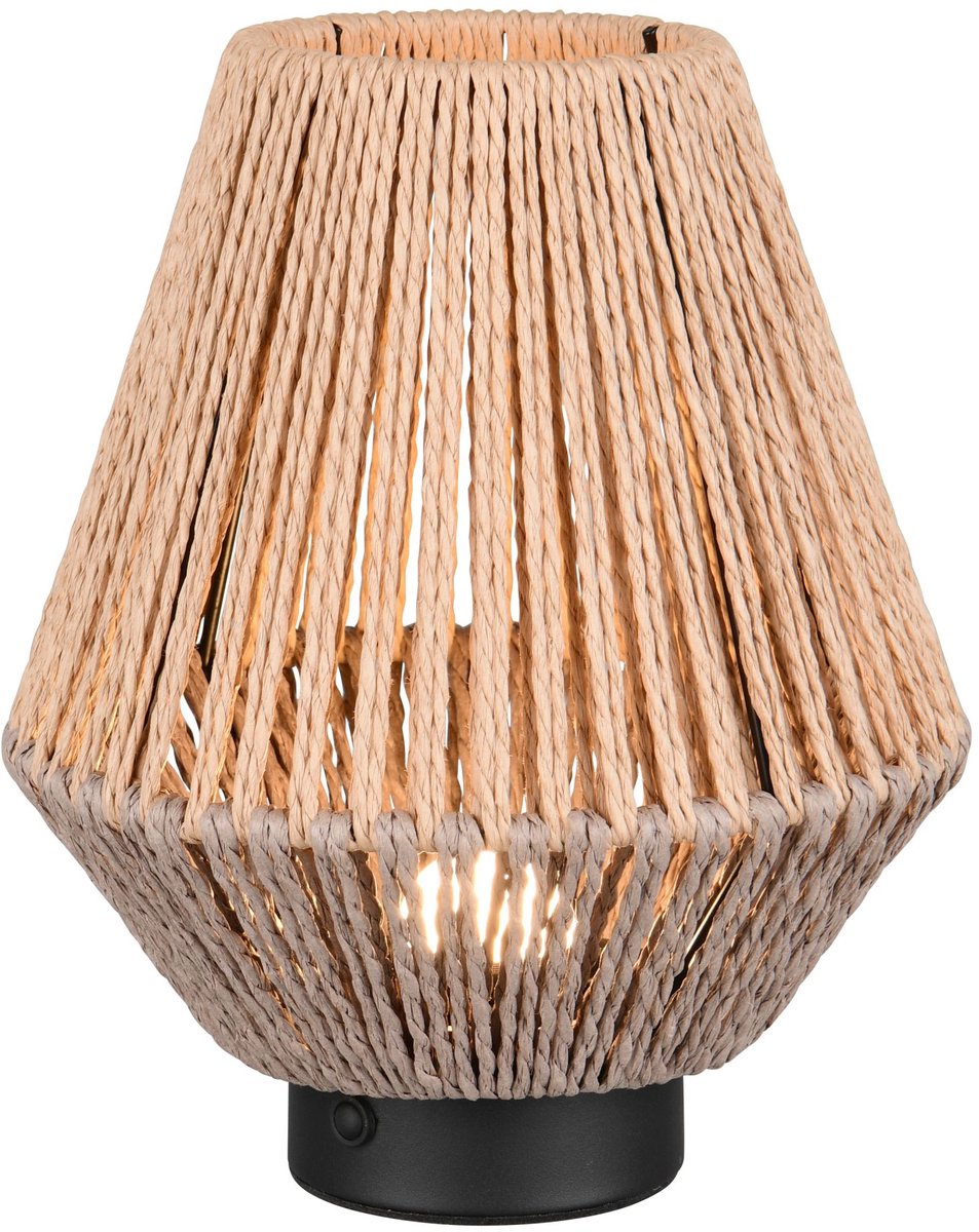 Rl lebe dein Licht Reality Lira - Tischleuchte - Natur - inkl. 1x SMD 1,5 W - 4-Stufen-Touch - USB-Anschluss - wiederaufladbar - kabellos