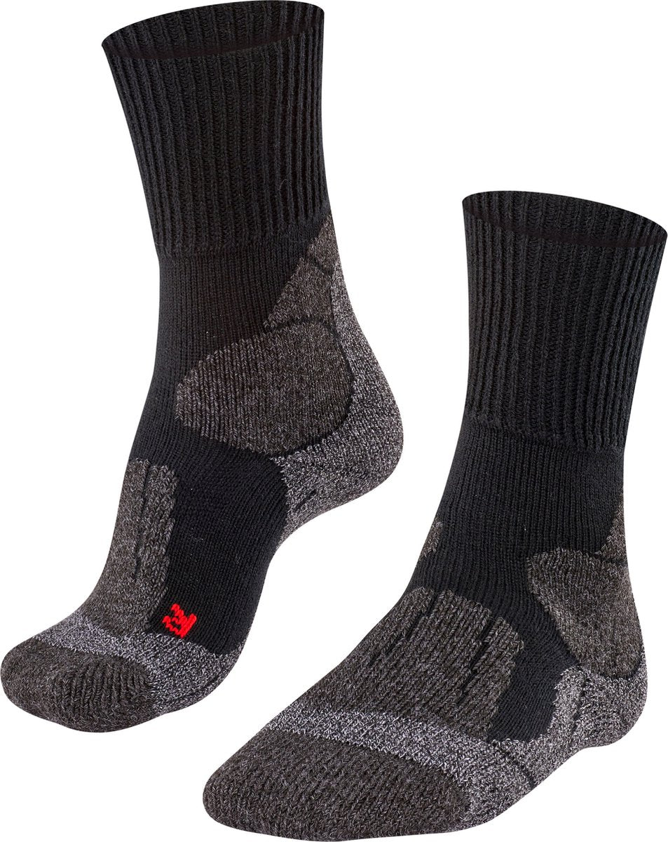 Falke TK1 Anti-Blister Wandersocken aus dickem Woll-Funktionsmaterial Herren Schwarz - Größe 39-41