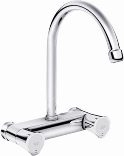 Grohe Costa-L Küchenarmatur - Wandmontage - hoher Auslauf - 360° Schwenkbereich - ohne Kupplungen - Chrom