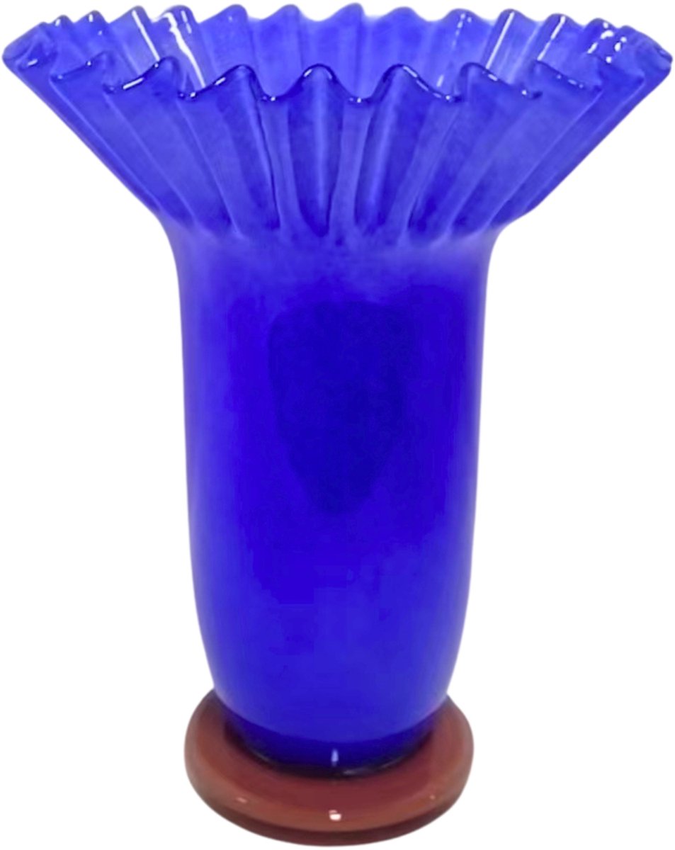 HD Collection Vase aus Glas, blau, 26,5 x 26,5 x 33 cm