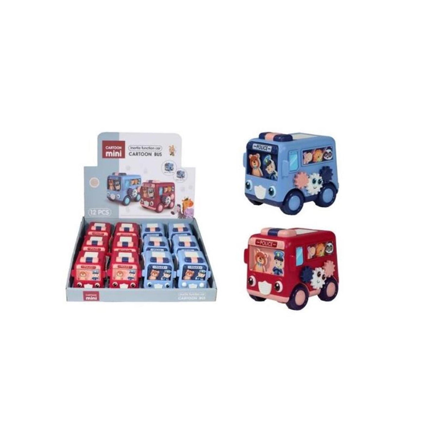 Bus Cartoon Reibung 8cm