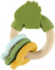 Trixie Aktivitätsring aus Holz mit Silikon Mr. Dino – 0m+ – Beißspielzeug – schön als Geschenk zur Schwangerschaft