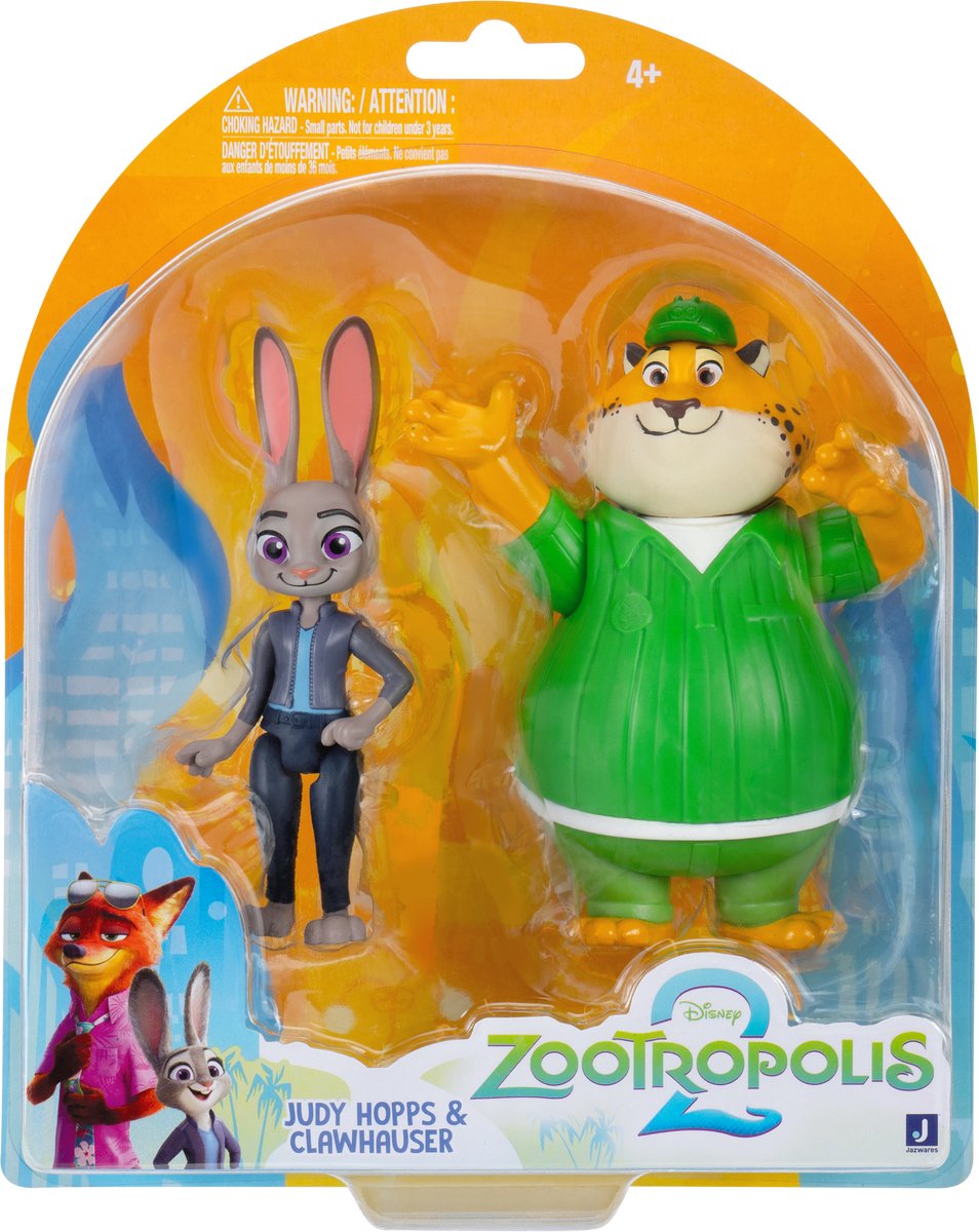 Jazwares Zootropolis – 2 Figurenpaket Judy Hopps Kern Benjamin Clawhauser (Zootropolis 2)