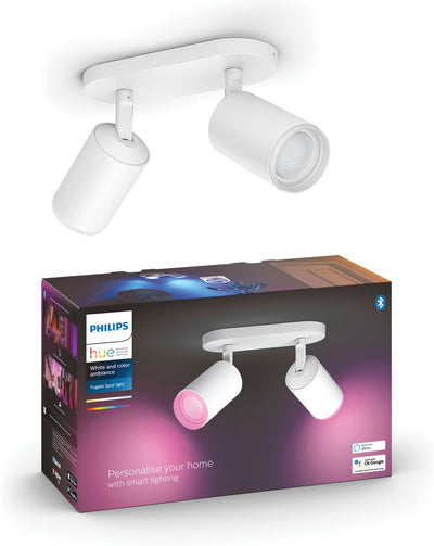 Philips hue fugato Aufbaustrahler – weißes und farbiges Licht – 2 Spots – weiß
