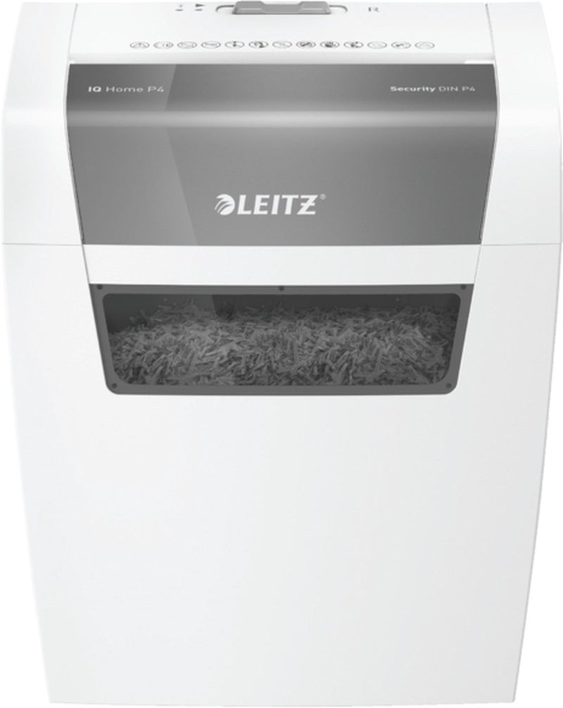 Leitz iq Home Aktenvernichter – P4 zerkleinert – bis zu 6 Blatt – 15 l – weiß
