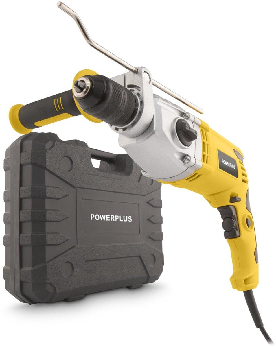 Powerplus Schlagbohrmaschine powx0291 – 1200 W Bohrmaschine mit 2 Gängen, Werkzeuge