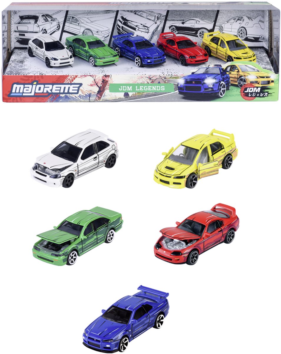 Majorette JDM Legends Anime, 5 Teile.