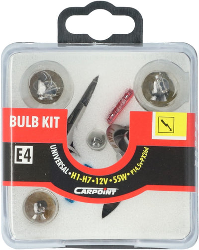 Carpoint 8-teiliges Ersatzlampenset Auto H1 H7 – 6 Lampen – 2 Sicherungen – praktische Aufbewahrungsbox – E-Gütezeichen – langlebig und zuverlässig – einfache Installation