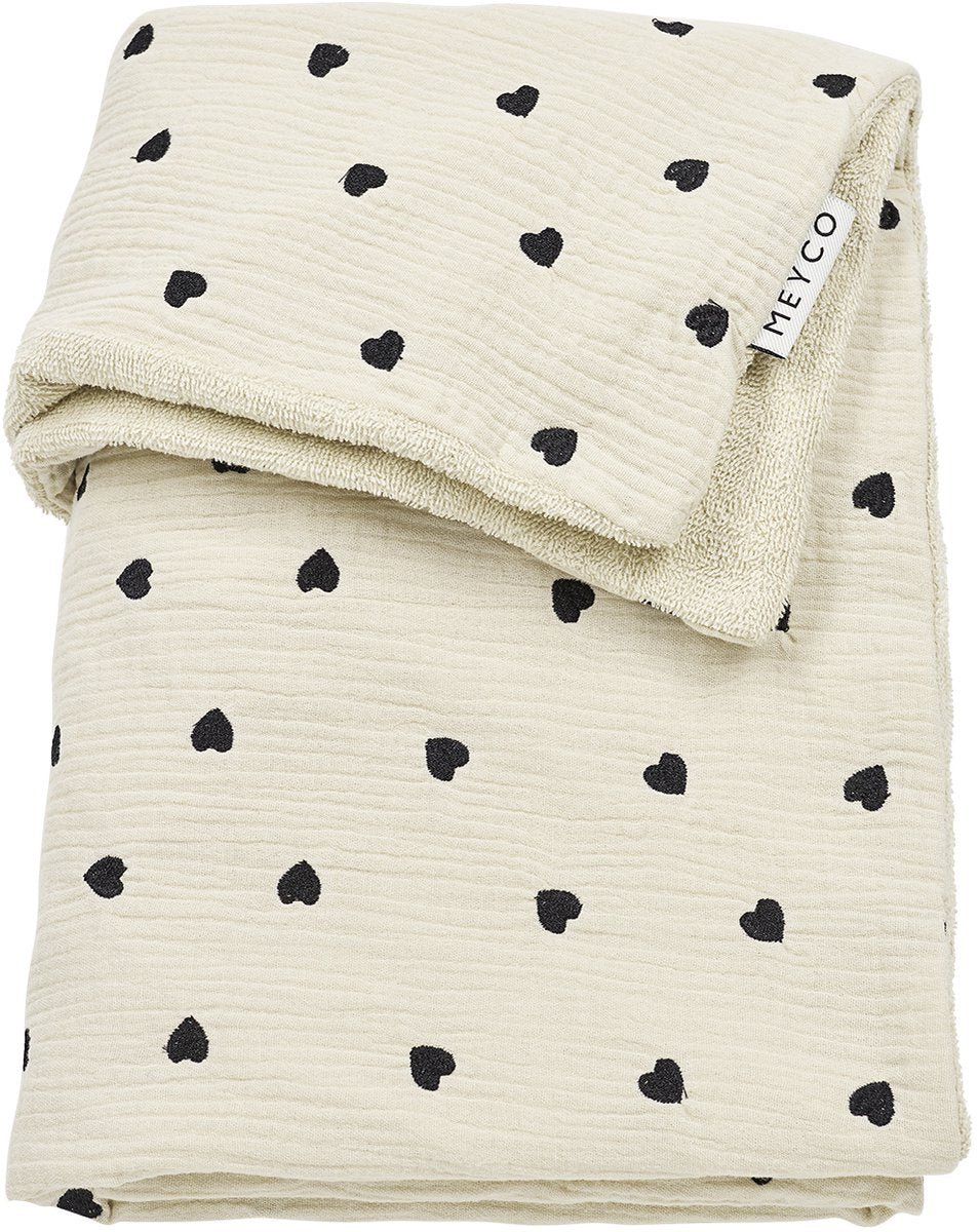 Meyco Babydecke „Sweet Heart“ für das Kinderbett – vorgewaschen, hydrophil – weicher Sand – 75 x 100 cm – 1,5 Tog