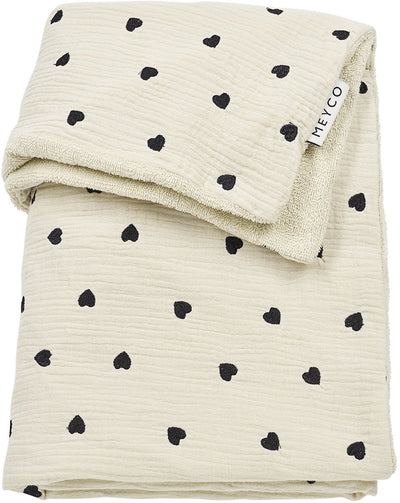 Meyco Babydecke „Sweet Heart“ für das Kinderbett – vorgewaschen, hydrophil – weicher Sand – 75 x 100 cm – 1,5 Tog