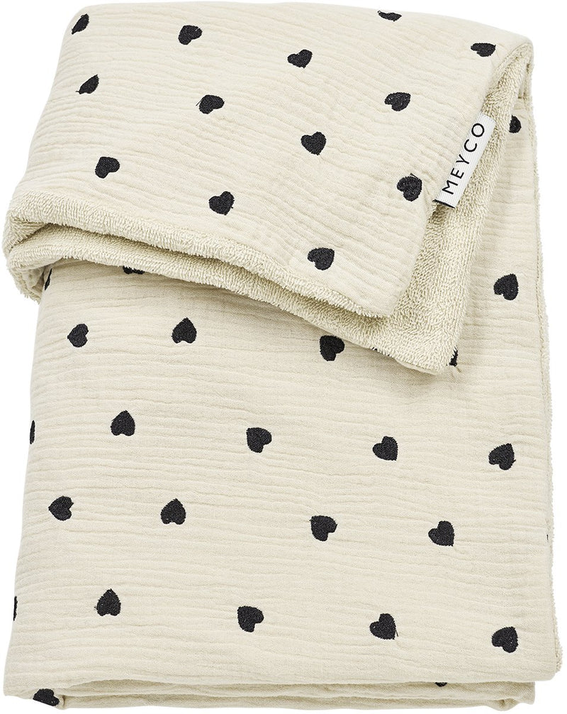 Meyco Babydecke „Sweet Heart“ für das Kinderbett – vorgewaschen, hydrophil – weicher Sand – 75 x 100 cm – 1,5 Tog