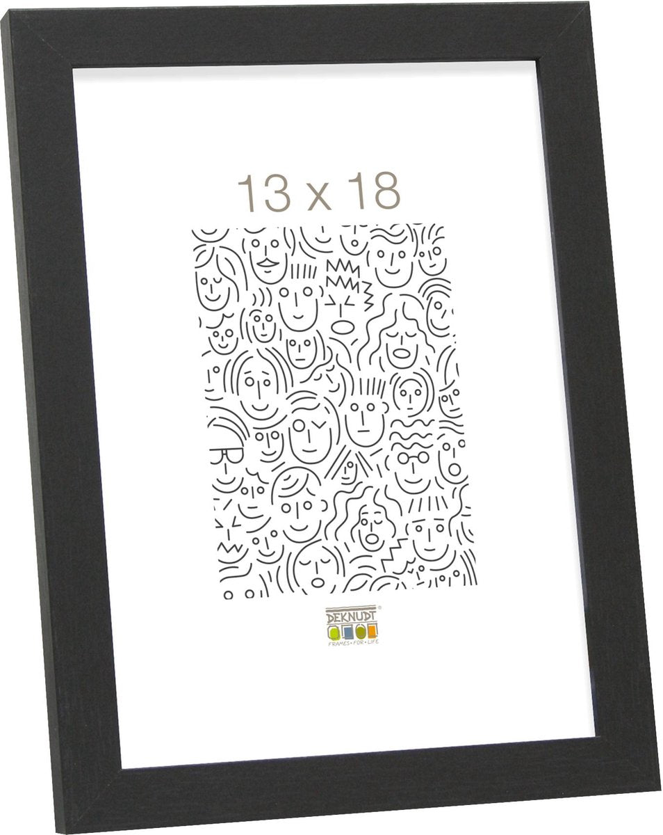 Deknudt Frames Fotorahmen – Schwarz – S44CF2 – für Foto: 13 x 18 cm
