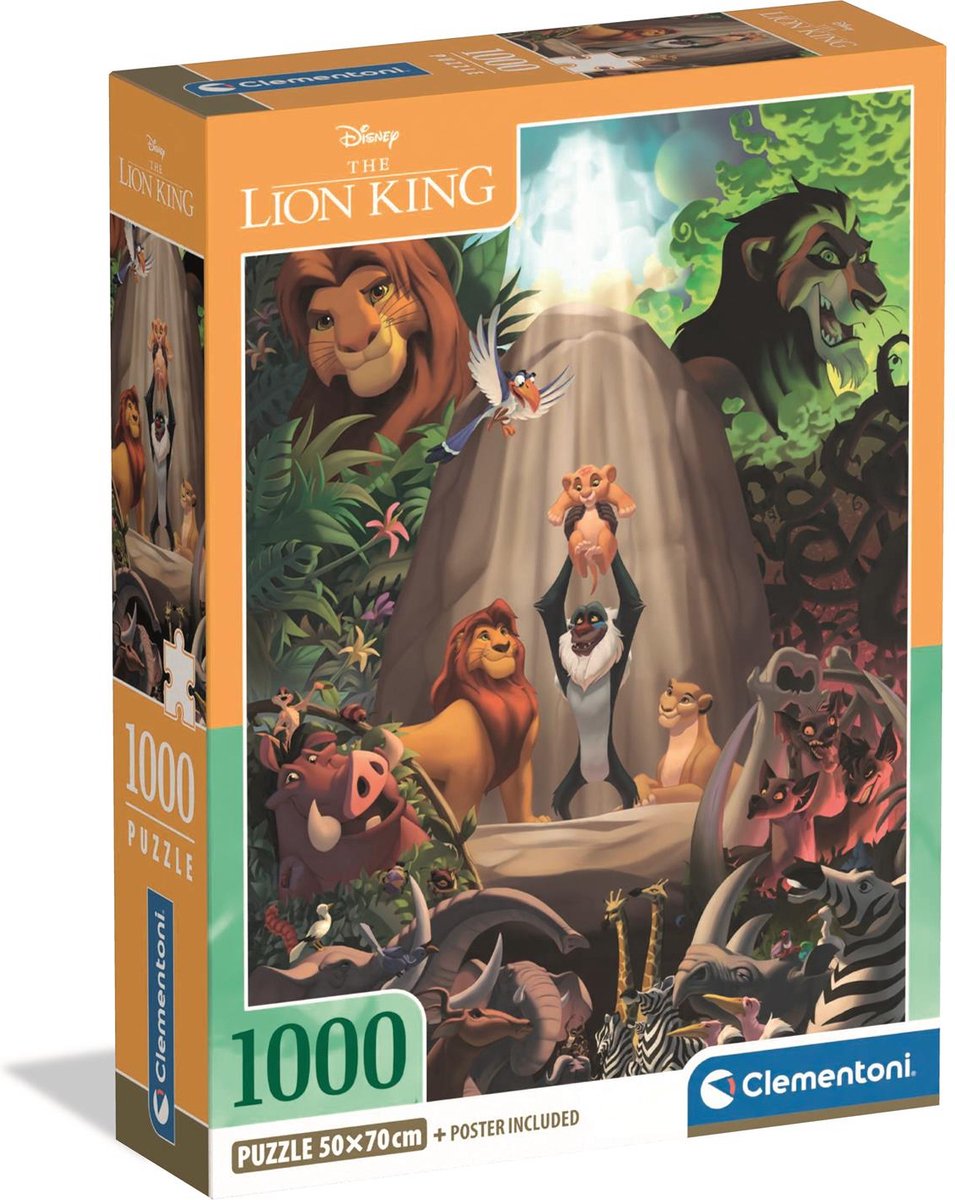 Clementoni-Puzzle - Der König der Löwen - 1000 Teile - inklusive Poster
