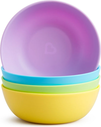 Bunte Munchkin-Schalen für Kinder – fröhliche Farben – mikrowellen- und spülmaschinenfest – pro 4 Stück