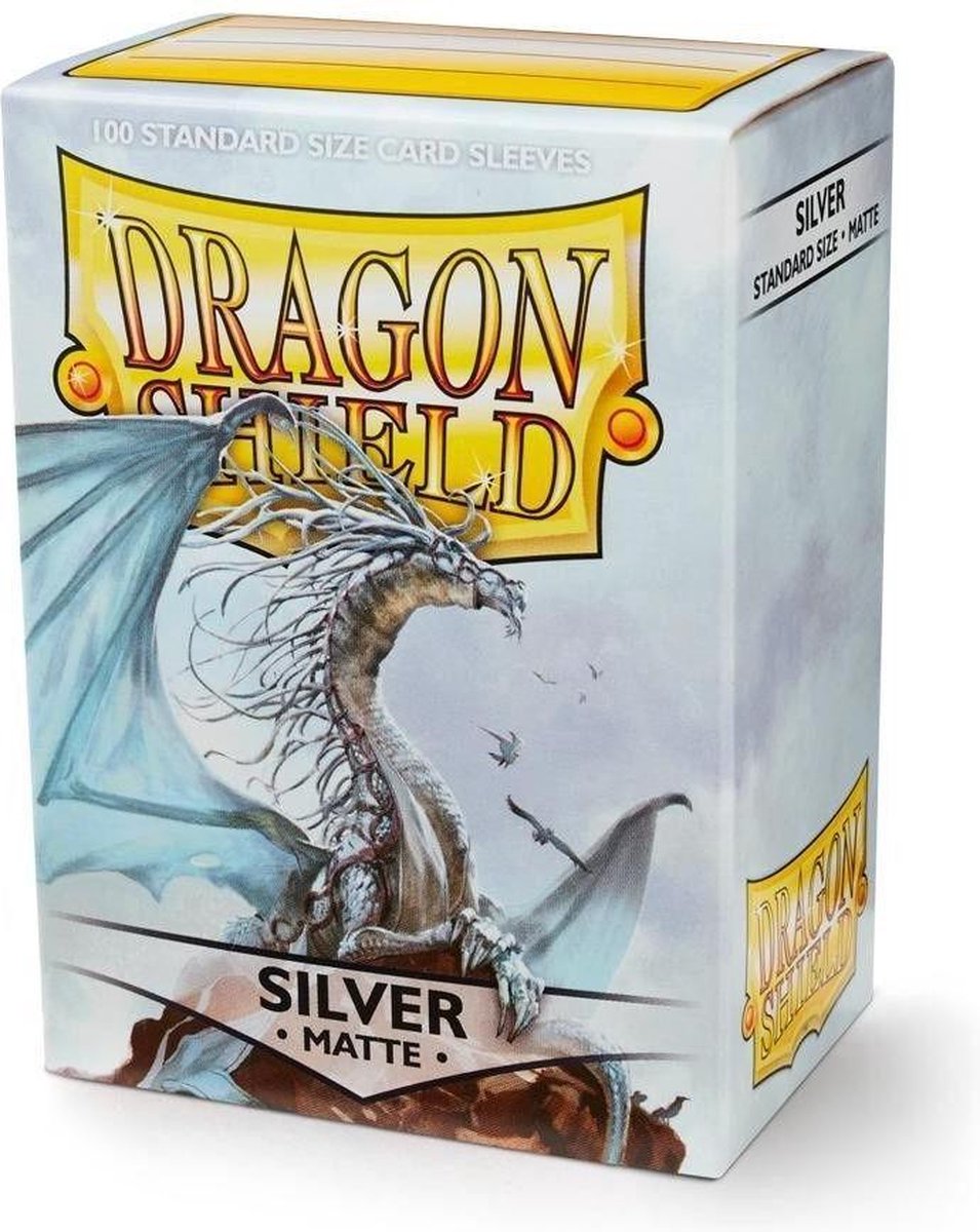 Dragonshield Drachen-Schutz - Standardgröße Kartenhüllen Silber Matt 100x