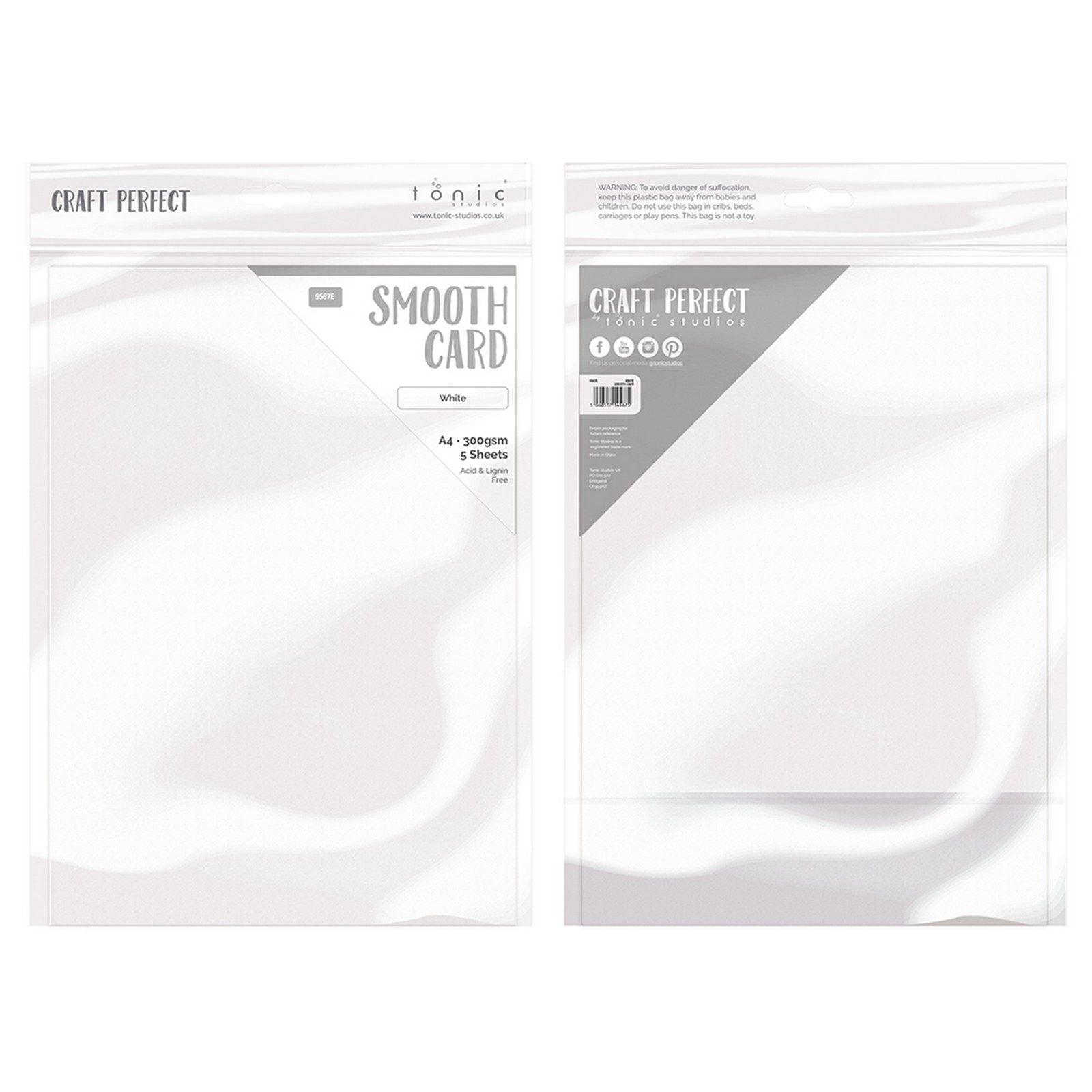 Craft Perfect von Tonic Studios Craft Perfect • Glatter Karton, A4, 300 g, Weiß, 5 Stück