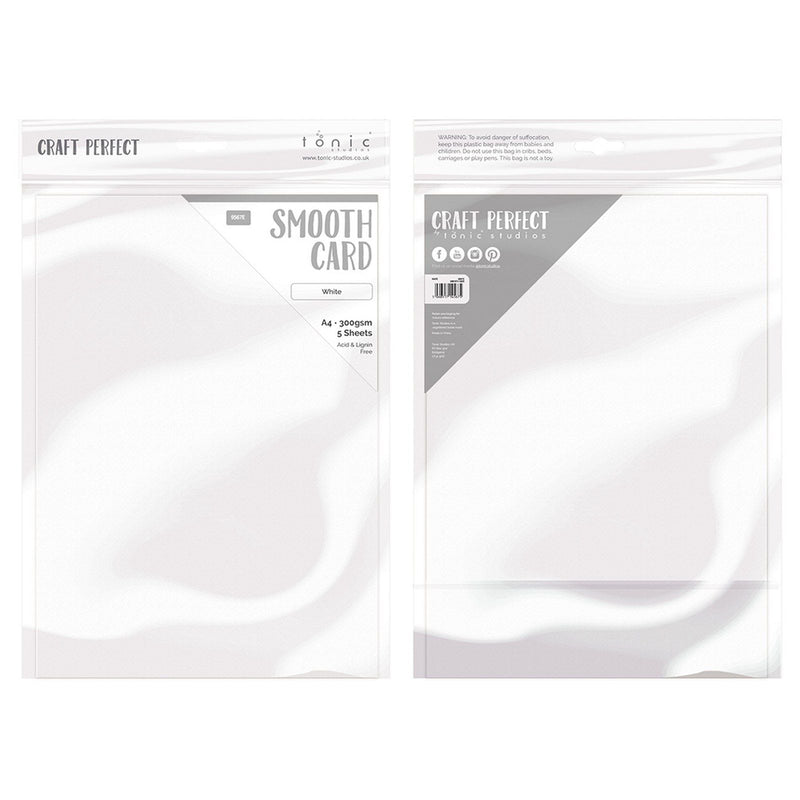 Craft Perfect von Tonic Studios Craft Perfect • Glatter Karton, A4, 300 g, Weiß, 5 Stück