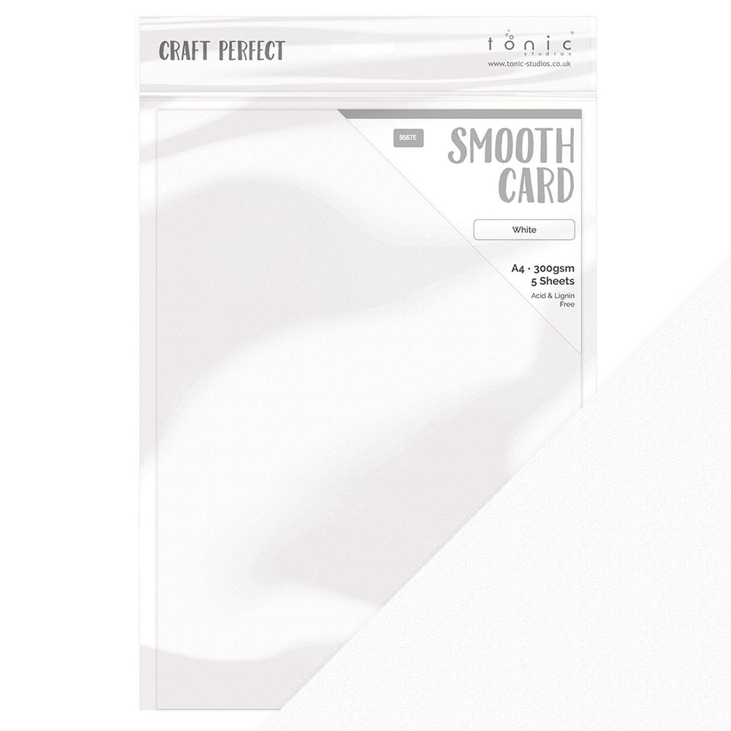 Craft Perfect von Tonic Studios Craft Perfect • Glatter Karton, A4, 300 g, Weiß, 5 Stück