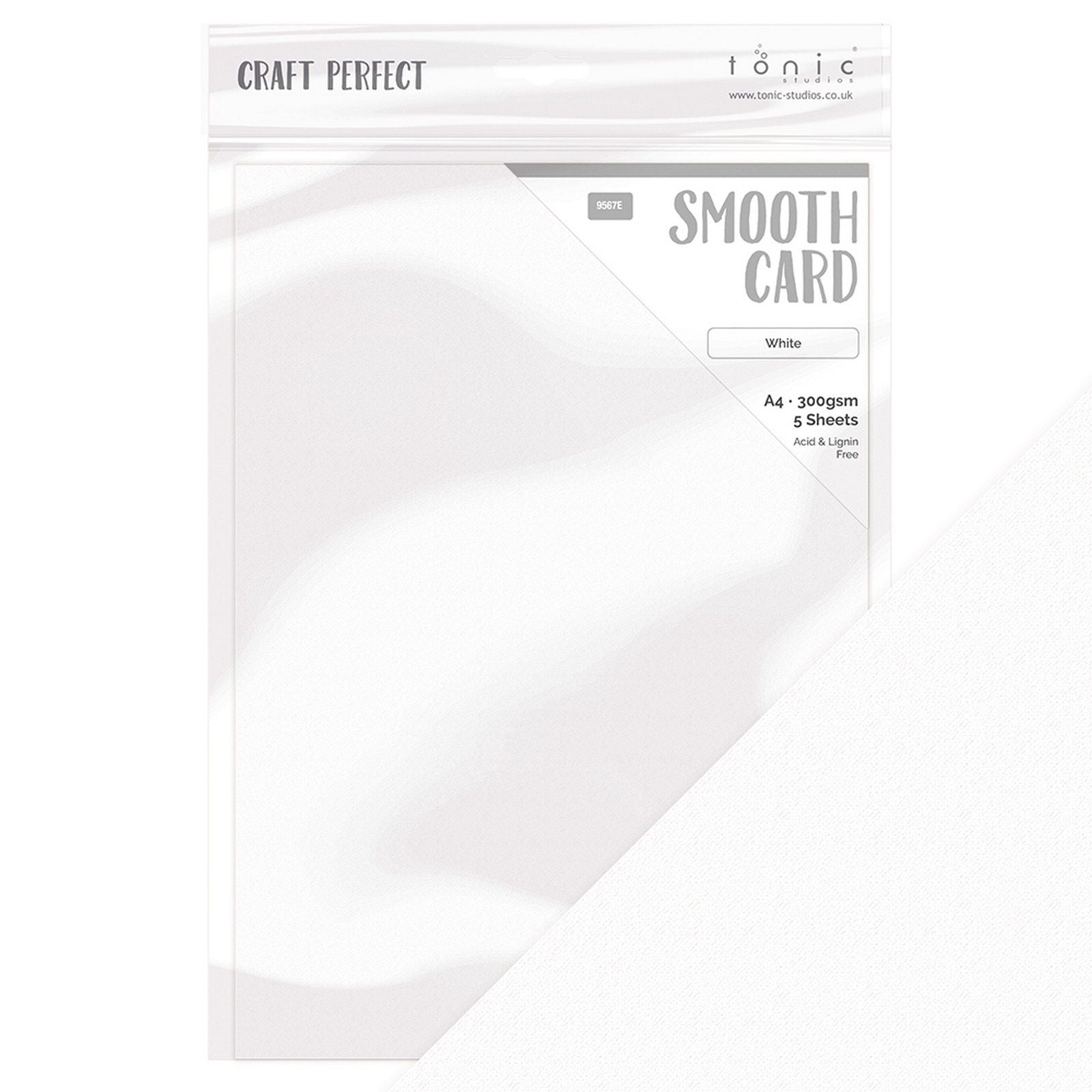 Craft Perfect von Tonic Studios Craft Perfect • Glatter Karton, A4, 300 g, Weiß, 5 Stück
