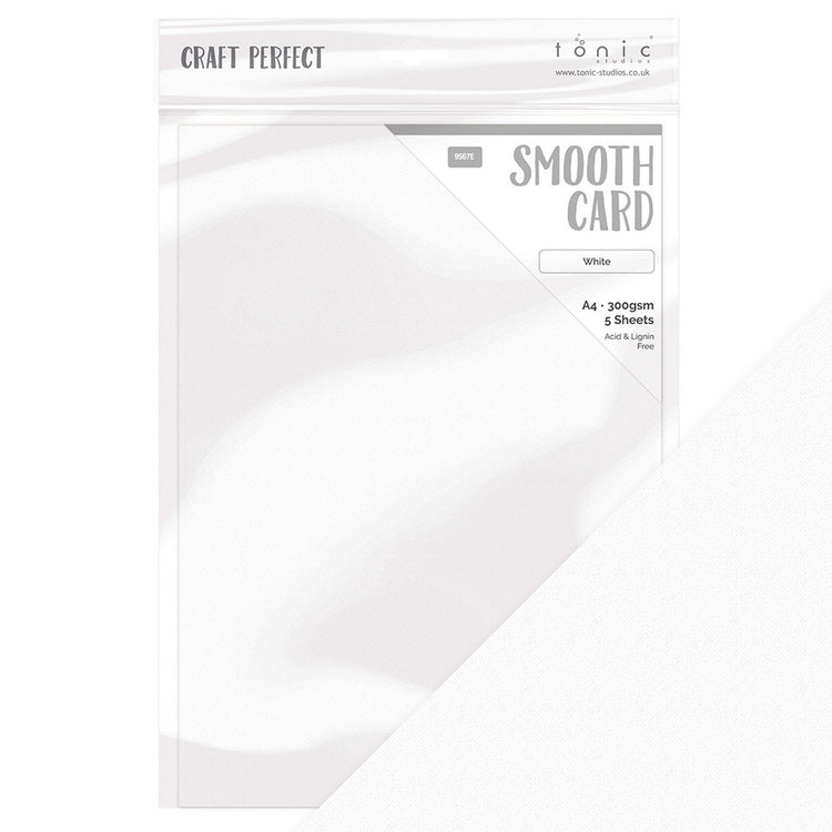 Craft Perfect von Tonic Studios Craft Perfect • Glatter Karton, A4, 300 g, Weiß, 5 Stück