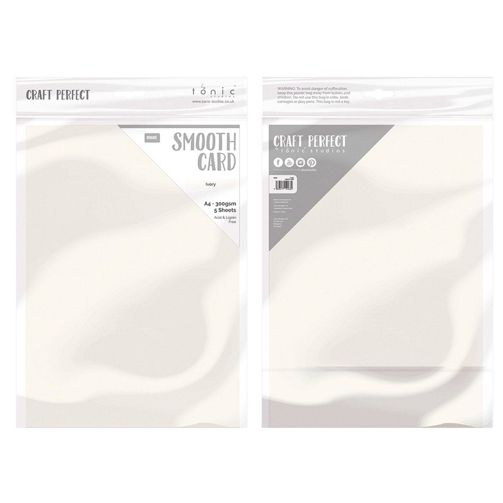 Craft Perfect von Tonic Studios Craft Perfect • glatter Karton, A4, 300 g, elfenbeinfarben, 5 Stück