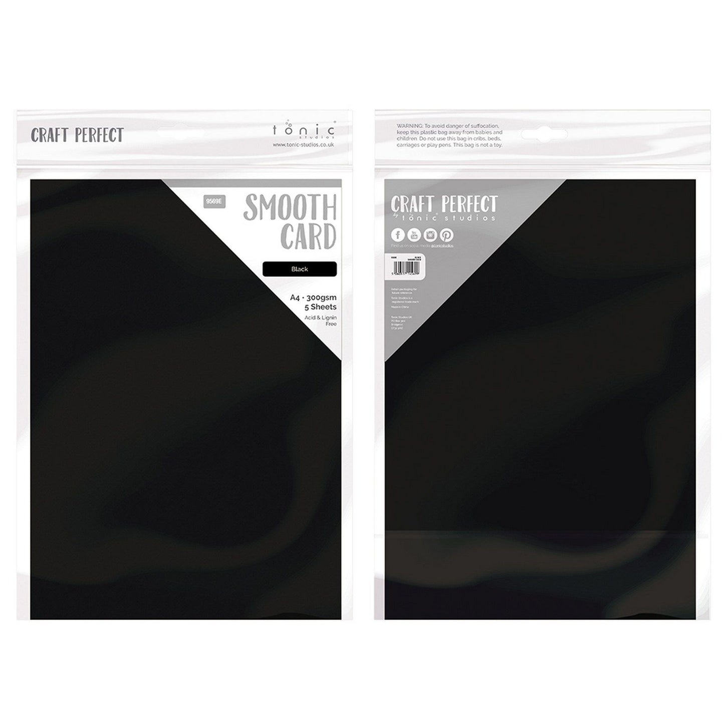 Craft Perfect von Tonic Studios Craft Perfect • Glatter Karton, A4, 300 g, Schwarz, 5 Stück
