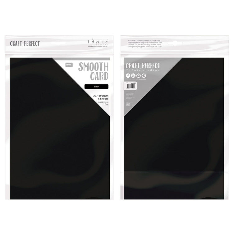 Craft Perfect von Tonic Studios Craft Perfect • Glatter Karton, A4, 300 g, Schwarz, 5 Stück