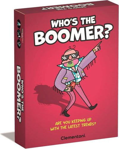 Clementoni - Who's the Boomer - Brettspiel - Kartenspiel - Familienspiel - kleines Geschenk - ab 14 Jahren
